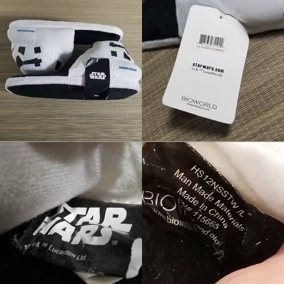Bioworld Star Wars Storm Trooper Slipper Slip On Soft Slide Age 14 To Adult - Picture 7 of 9